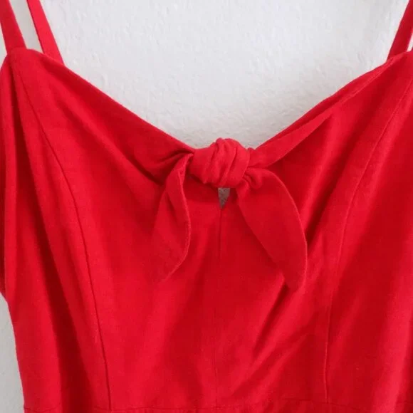 Old Navy Red Knot Front Fit and Flare Dress NWT - Picture 2 of 5